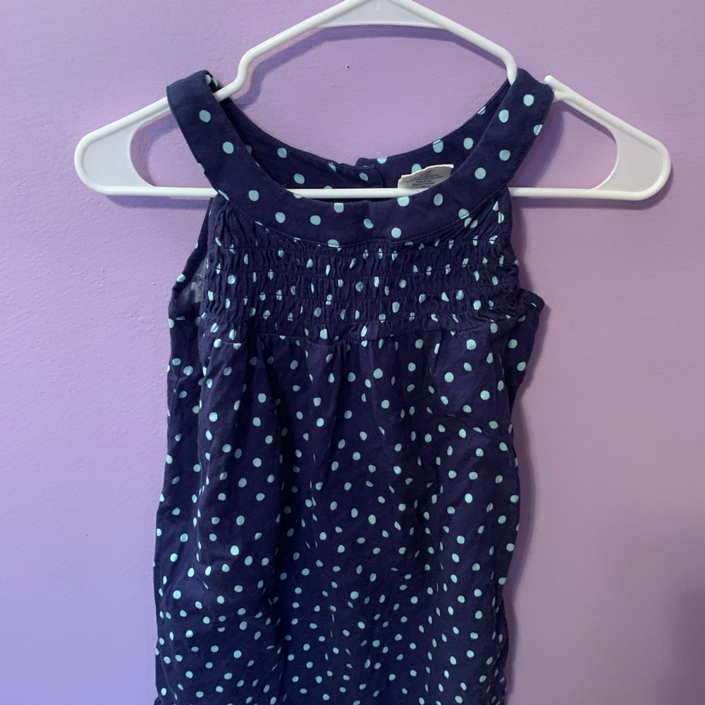 Blue and green polka dotted shirt